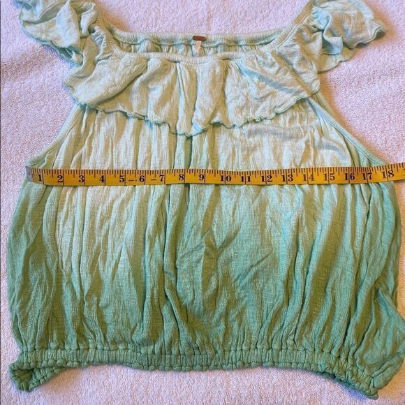 NEW 3/$25 FREE PEOPLE Cora Lee off the Shoulders Green Top.L - Picture 12 of 12